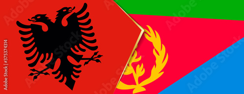 Albania and Eritrea flags, two vector flags.