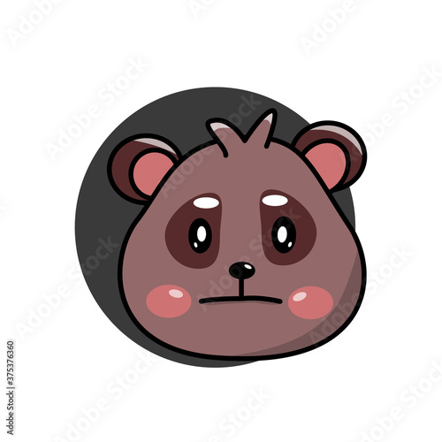 Vector character. Illustration of animals. Emotion of frustration on the face of a bear