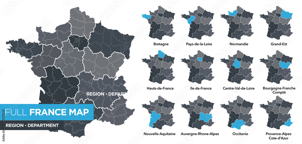 Fototapeta Mapa Francji