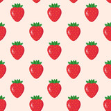 This is a seamless pattern of strawberry on a light background. Could be used for flyers, postcards, banners, gift paper, holiday decorations, etc.