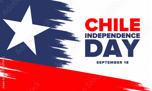 Chile Independence Day. Happy national holiday Fiestas Patrias. Freedom day. Celebrate annual in September 18. Chile flag. Patriotic chilean design. Poster, card, banner, template, background. Vector
