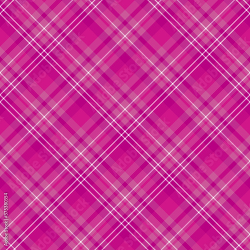 Seamless pattern in positive bright pink, purple and white colors for plaid, fabric, textile, clothes, tablecloth and other things. Vector image. 2