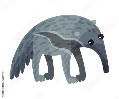 Aardvark with Long Snout as African Animal Vector Illustration