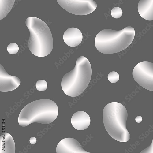 Trendy seamless pattern 3d abstract shape liquid vintage 90s cover vector illustration