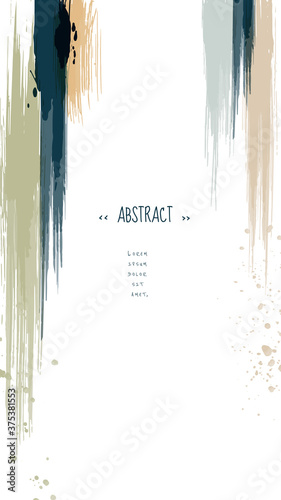 Abstract vertical background of earth tone watercolor splash brush