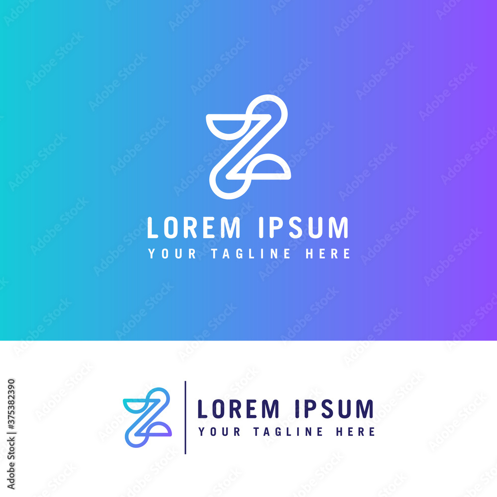 Z letter mono line logo with minimalist style. Z letter mono line logo with minimalist style.