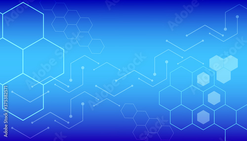 Hi-tech hexagon abstract background. Futuristic modern hi-tech background for digital technology, innovation medicine, science, research and health. Abstract hexagon or digital technology background.