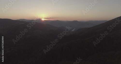 Shooting sunset and Mountains on the height of 2300 meters above the sea level.