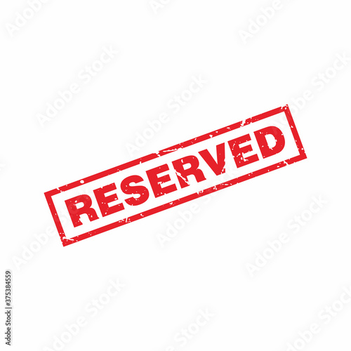 Abstract Red Grungy Reserved Rubber Stamps Sign Illustration Vector, Reserved Text Seal, Mark, Label Design Template
