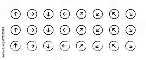 Navigation arrow set isolated icon. Control button for app and wab design, vector