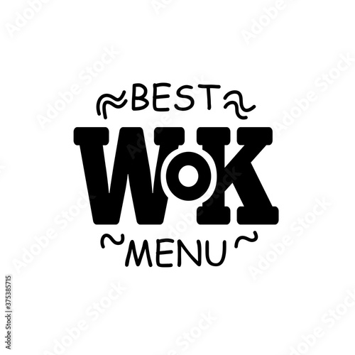 wok chinese food logo set