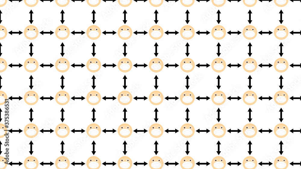 Keep distance from COVID-19, pattern with large pattern size, suitable for background