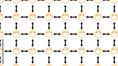 Keep distance from COVID-19, pattern with extra large pattern size, suitable for background