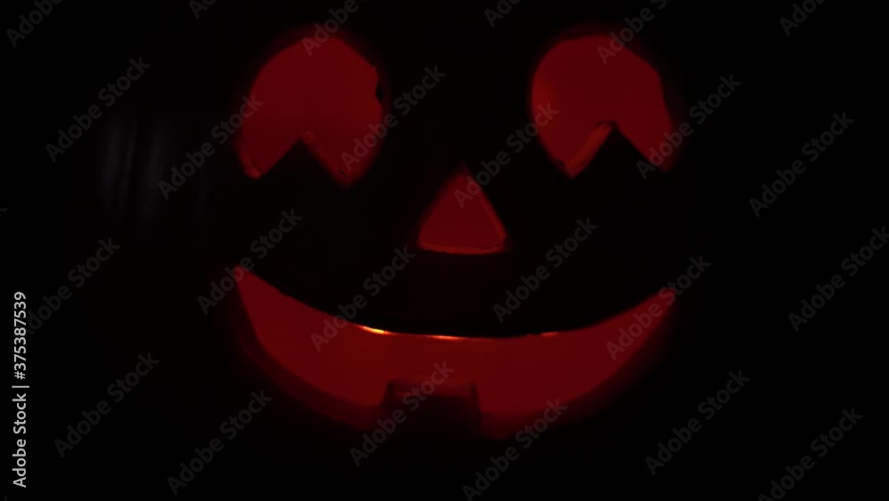 Close Up Of Flashing Jack O'Lantern Close Up Of Flashing Jack O'Lantern