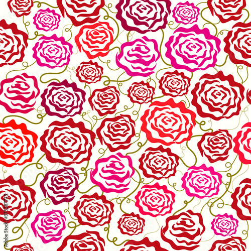 Decorative seamless pattern with hand drawn roses. Trendy endless texture for digital paper  fabric  backdrops  wrapping