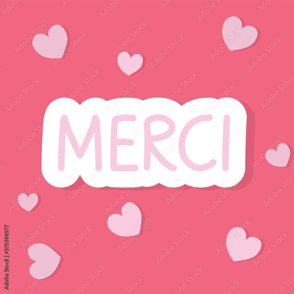 thank you in french concept- vector illustration