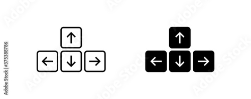 Keyboard button arrow icon on white background. Simple minimal flat vector