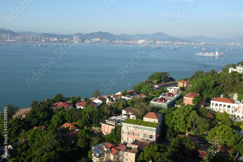 Panorama of Gulangyu and Xiamen Island Xiamen  Fujian Province  China