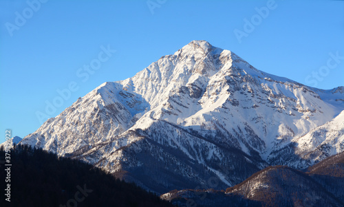 Mount Chaberton is 3,131 meters high and is a mountain in the Cottian Alps located in the French department of the Hautes-Alpes but overlooks the Susa Valley in Italy.On the top there is a fort.