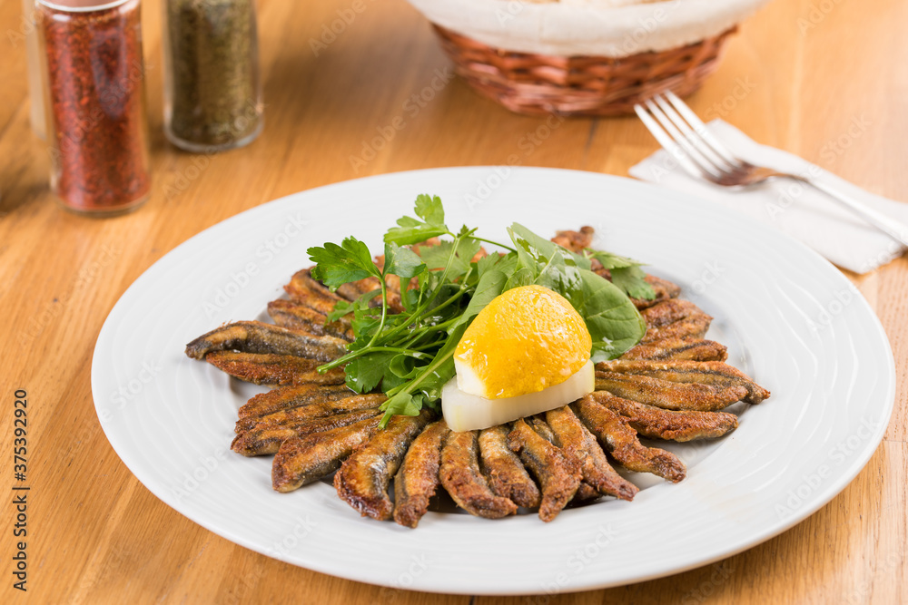Fried crunchy anchovy - Turkish name Hamsi Tava Fried crunchy anchovy - Turkish name Hamsi Tava
