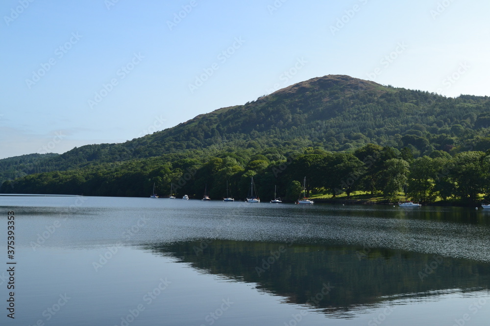 lake and mountains