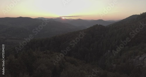 Shooting sunset and Mountains on the height of 2300 meters above the sea level.