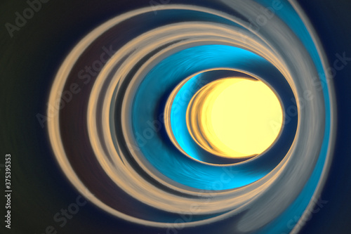 Quadro su tela Colorful glowing tunnel, multicolor hole, 3d rendering.