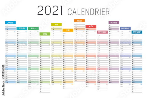 Calendrier 2021 décalé