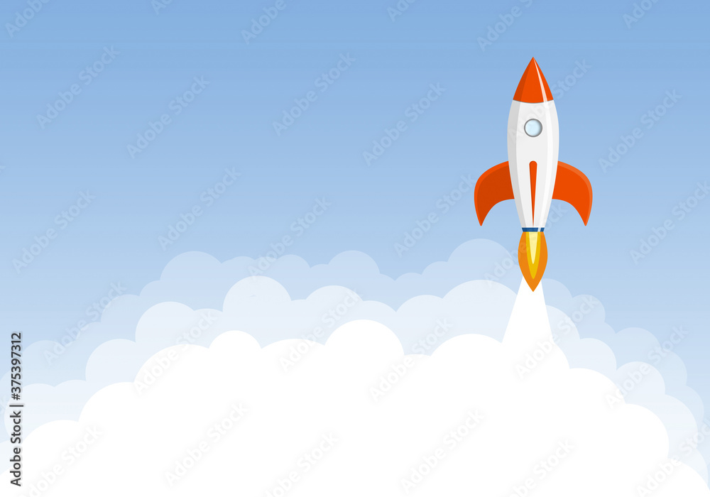 Rocket takes off into outer space Rocket takes off into outer space