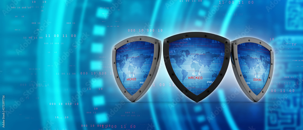 3d illustration Security concept - shield 3d illustration Security concept - shield