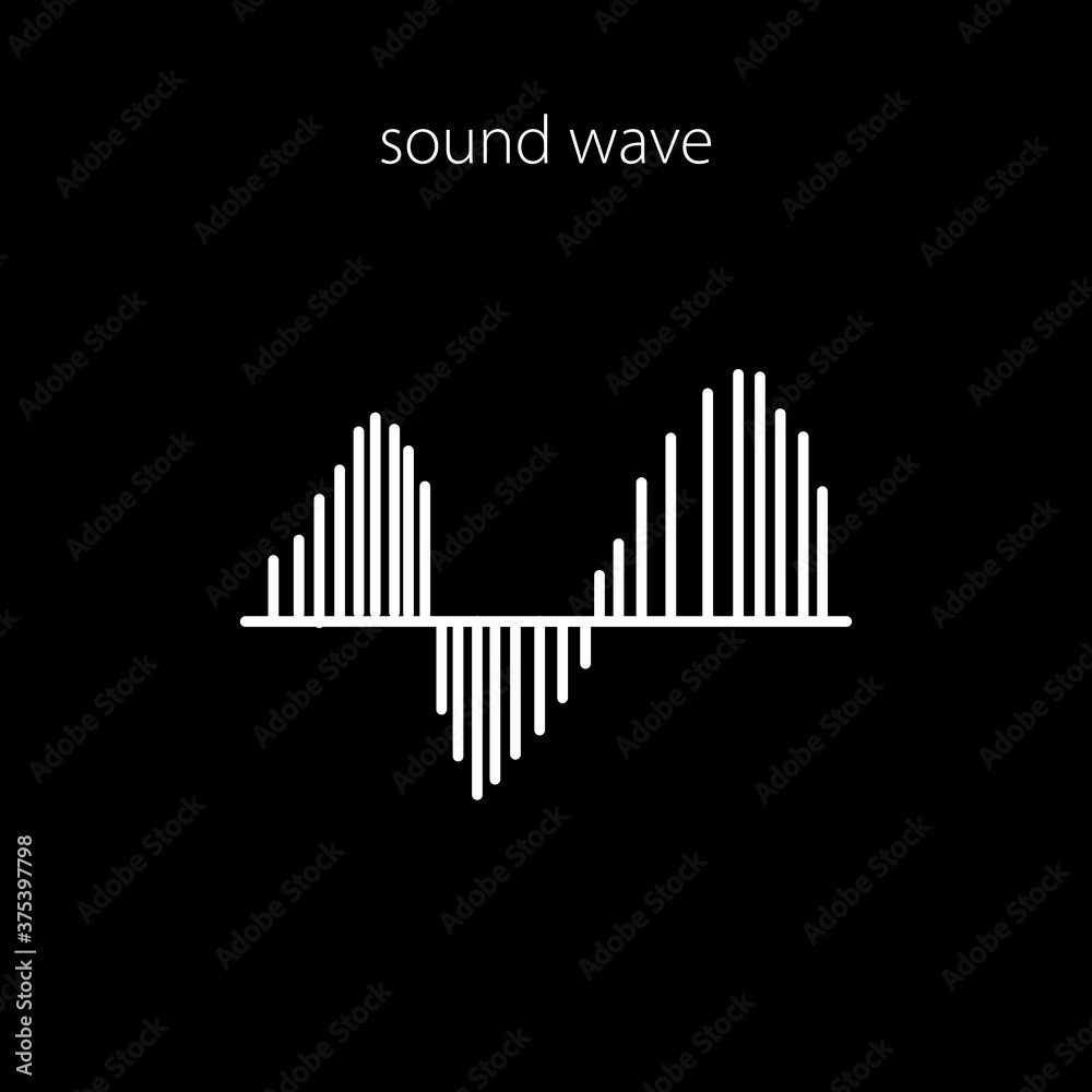 line vector icon sound wave on black line vector icon sound wave on black