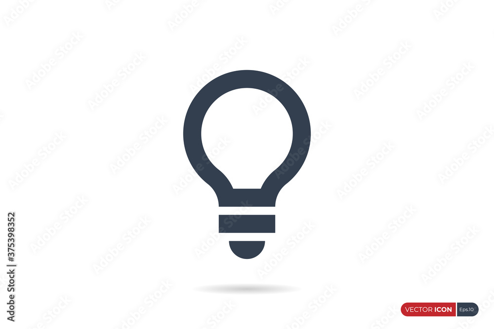 Simple Light Bulb Icon Line isolated on White Background. Flat Vector Icon Design Template Element. Simple Light Bulb Icon Line isolated on White Background. Flat Vector Icon Design Template Element.