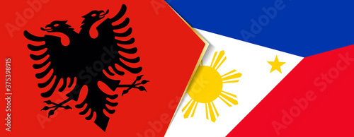 Albania and Philippines flags, two vector flags.