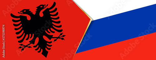 Albania and Russia flags, two vector flags.