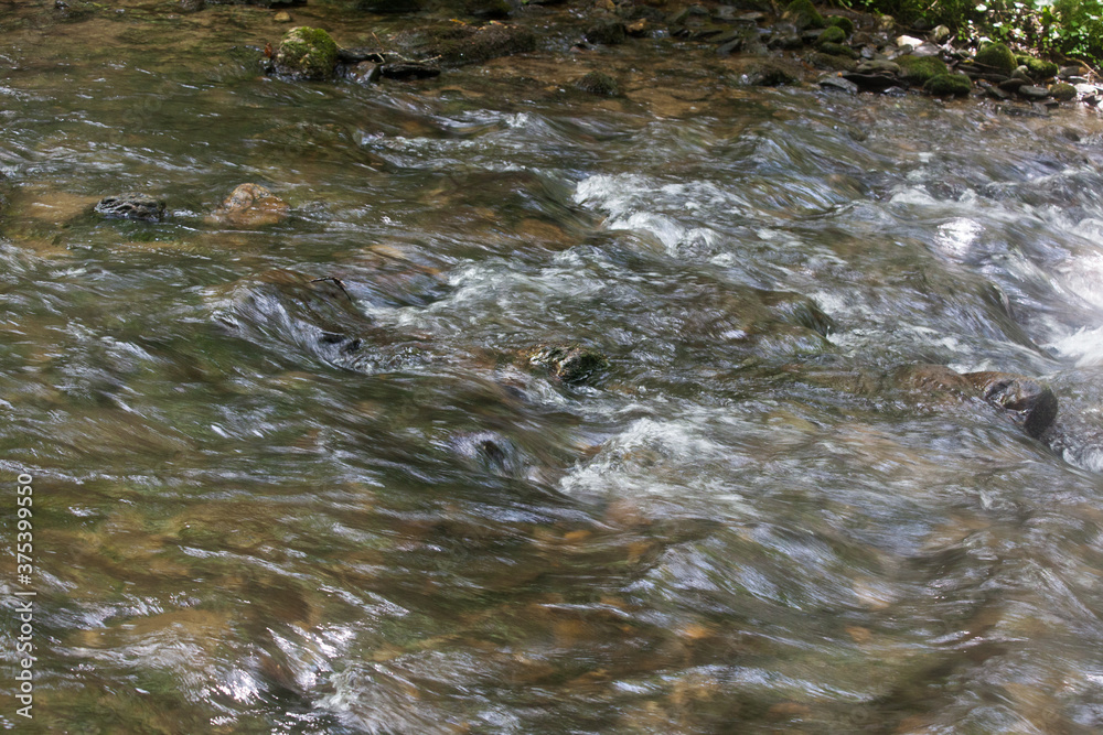 Cascading stream over rocks