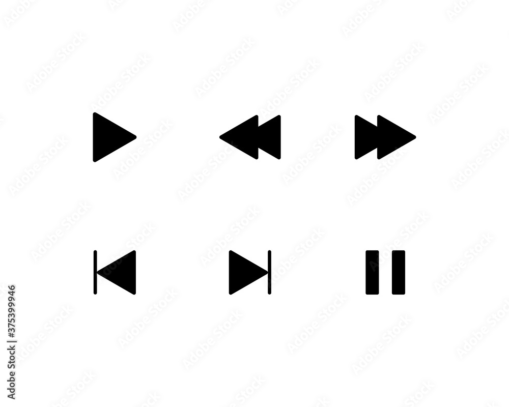 media player icon set vector media player icon set vector