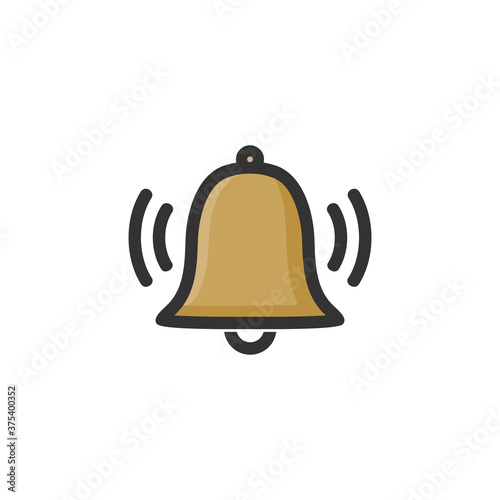 bell icon, Alarm bell sign and symbol Flat design