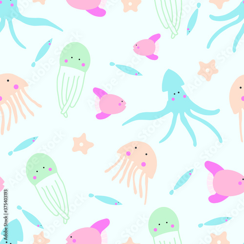 sea animals repeat pattern © Novaya