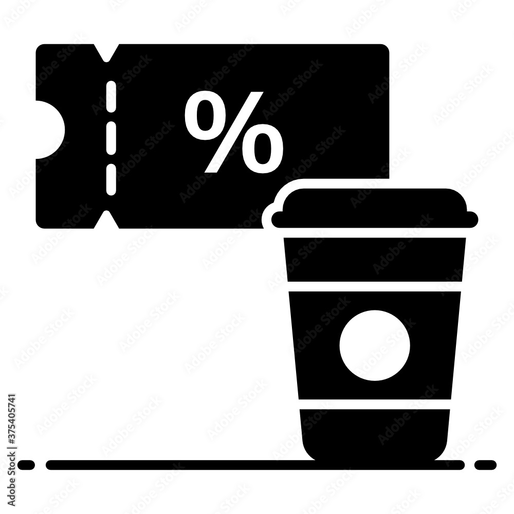 Food discount voucher icon vector
Food discount voucher icon vector