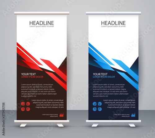 Business Roll up Standee. Design Banner Template Presentation and Brochure Flyer Vector.