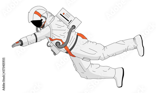 Astronaut floating vector