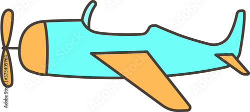 Vector Illustration of a Colorful Cartoon Airplane
