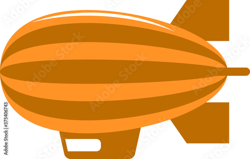 Vector Illustration of a Colorful Cartoon Blimp Dirigible