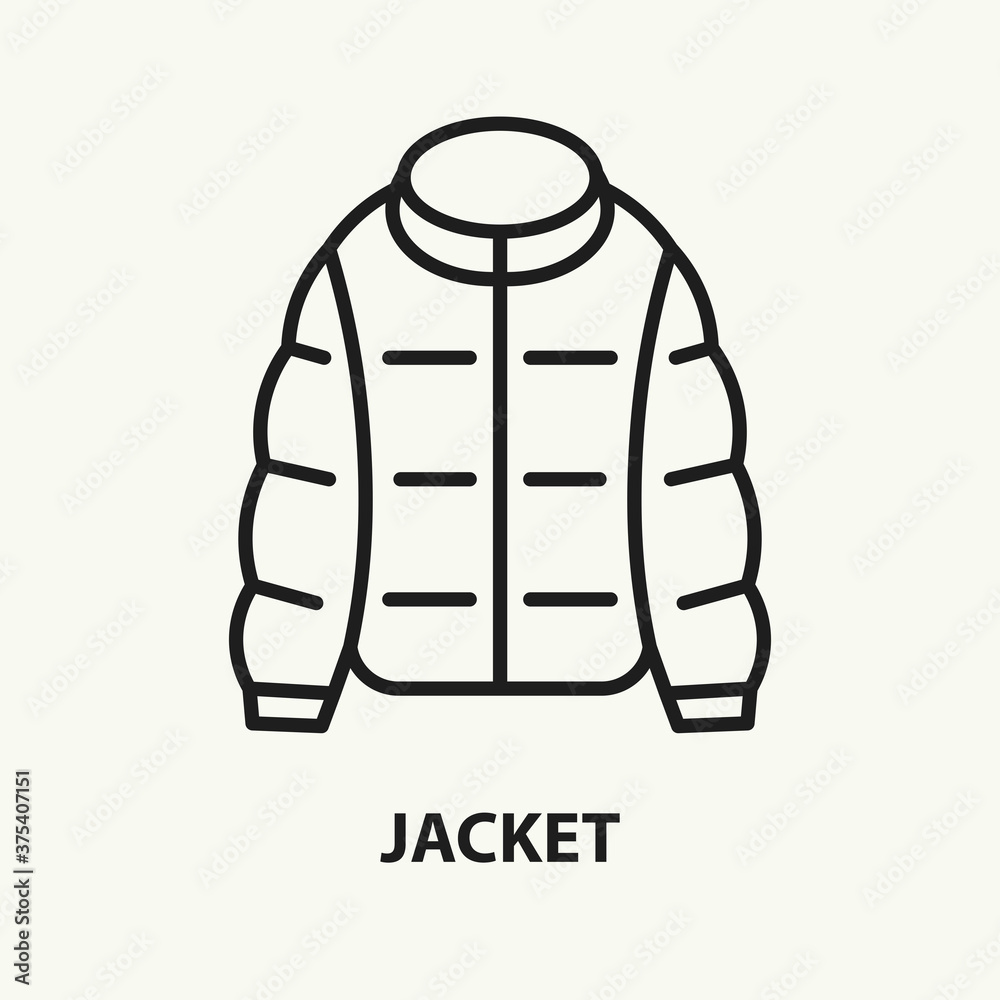 Jacket flat line icon. Vector illustration.