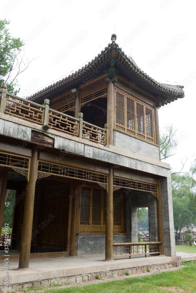 loft building in a Chinese ancient garden