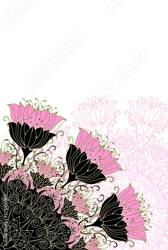 lotus mandala vertical white pink black