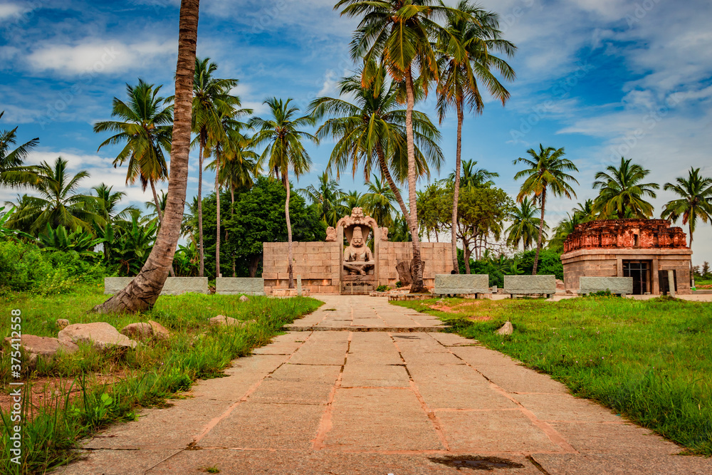narasimha lakshmi temple hampi antique stone art from unique angle with amazing sky narasimha lakshmi temple hampi antique stone art from unique angle with amazing sky