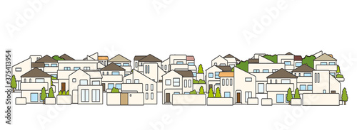 郊外の住宅地のベクターイラストレーション
