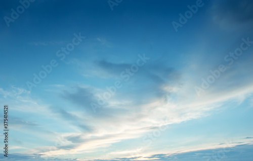 blue sky of sea with soft clouds background