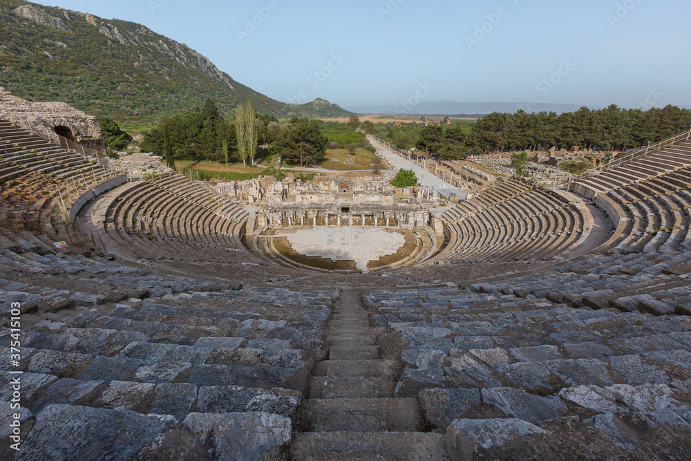 Roman amphitheater in Ephesus in Selcuk, Izmir, Turkey
